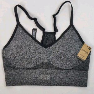 NWT XS Victoria’s Secret PINK Active Seamless Racerback Sport Bra Pure Black